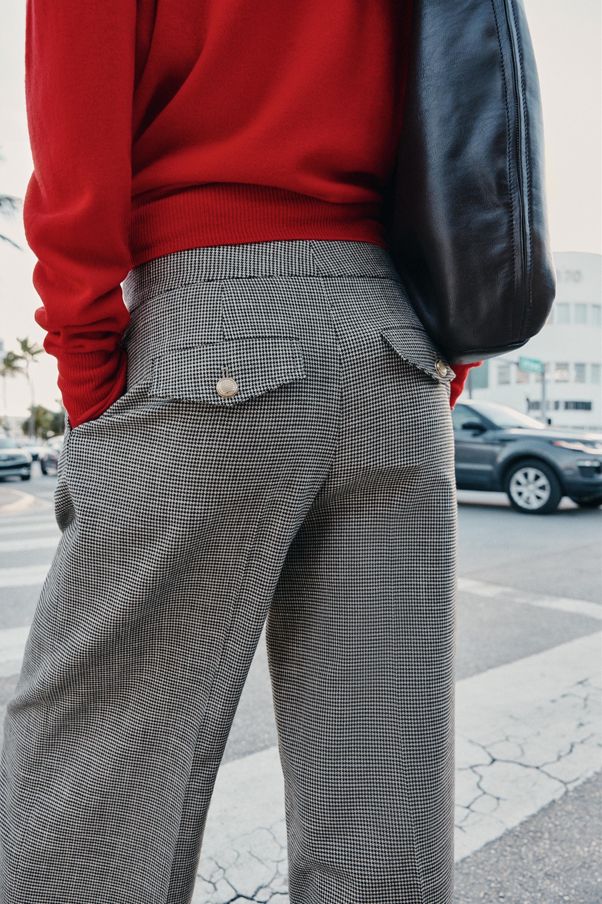 HOUNDSTOOTH WIDE LEG PANTS